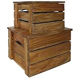 Teenpull Aufbewahrungskisten-Set, 2er-Pack, massives Mahagoniholz, handgefertigt, für Schatz,...