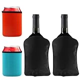 2 Pc Flaschenkühler, Kühlmanschette Wein mit 2 Bierhüllen, Weinkühler Manschette, Weinkühler...