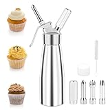 talifoca 500ml Sahnespender, Sahnespender aus Aluminium, Sahnesyphon Aluminium mit 3 Edelstahl...