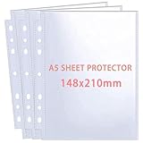 30 Pack 60 Taschen A5 Foto Hüllen für A5 2/3 Ringbuch, Transparente Postkartenhüllen, 2 Fächer,...