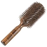 GALPADA Lockenwickler Haarbürste Große Rundbürste mit Naturborsten Holzgriff für Lockiges Haar...