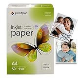 Fotopapier Printpro von Colorway matt 190g/m² 50 Blatt A4 Sofort Trocken Wasserfest für alle...