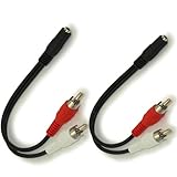 Comforty 2 Stücke Cinch Klinke Adapter, Klinke Buchse auf Zwei Cinch Stecker Chinch Adapter für...