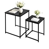 BIGTREE Beistelltisch, Couchtisch 2er Set, Moderner Sofatisch, Wohnzimmertisch aus Holz, Satztisch...