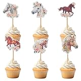 12 Stück Tortendeko Pferd Cupcake Topper Pferd Kuchendeckel Pferde Geburtstagsdeko Cake Toppers...