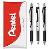 Pentel EnerGel XM BL77 Druck-Gelschreiber, 0,7 mm – 54 % recycelt – schwarz – 3er-Pack