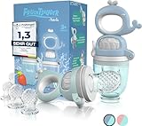 TABRIX® Fruchtsauger Baby ab 3 Monate & Kleinkind (2x) - Zahnungshilfe Baby mit Druckfunktion für...