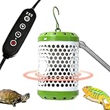 Generisch Heizlampe - Metall 12,5x8,5cm | Vogelkäfig-Heizung mit Anti-Brenn-Lampenschirm, Timer,...