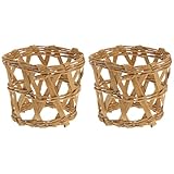 Beaupretty Handgefertigte Strohgeflecht Becherisolierungshüllen 7,5x8cm für Glasbecher...