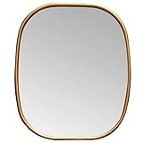 CHEHOMA Runder Spiegel, goldfarben, 31 x 26 cm