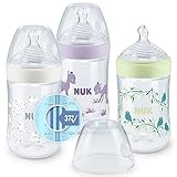 NUK Nature Sense Babyflaschenset | 0–36 Monate | 3 Flaschen mit Temperature Control Anzeige | 260...