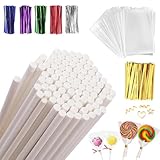 ElevaPulse 600 Stück Cake Pop Stiele-Set, 200 Cakepop Stiel, 200 Verpackungstaschen und 200...