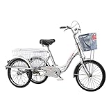 Single Speed 3 Wheel Bikes 20 Zoll Dreirad Trike Fahrrad Doppelbremssystem Mit Erhöhung Und...