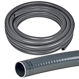 POOL Total 2m flexibler Poolflex PVC-Druckschlauch Ø 50 mm in grau - Robuster Klebeschlauch für...