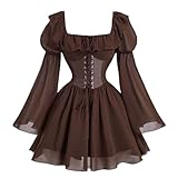 Damen Halloween Kostüm Gothic Kleid Cosplay Renaissance Partykleider Karneval Kostüm Vintage Retro...