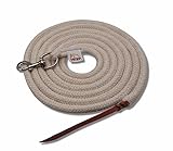 Amesbichler Reitsport AMKA Bodenseil Bodenleine aus Baumwolle mit Lederklatsche, naturfarben 4,25 m...