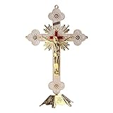 MISUVRSE Katholisches Kreuz mit Ständer, religiöses Gebet, Tischdekoration, für Zuhause, Kirche,...