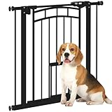 PawHut Türschutzgitter Hund, Treppenschutzgitter mit Druckknopfbefestigung ohne Bohren,...