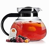 KADAX Glaskanne, 1.95L, feuerfeste Teekanne aus Borosilikatglas, Kunststoff, große Kanne mit...