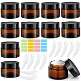 CafullCon Cremedosen zum Befüllen 30ml, 11 Stück Braunglas Salbentiegel, Braun Glastiegel Creme...