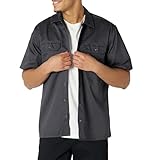 Amazon Essentials Herren Fleckenresistentes und knitterfestes Arbeitshemd mit kurzen Ärmeln, Grau,...