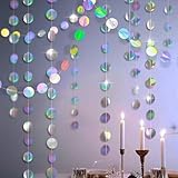 52 Ft Bunt Glitzer Papier Circle Dots Garland,4 Stücke Hängende Iridescent Runde Garland für...