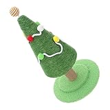 DECHOUS Sisal Kratzbaum Weihnachtsbaum 53cm für Katzen mit Kratzsäule und Spielball Vertikaler...