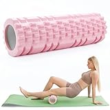 Pilates Rolle Inkl Yoga Säule - Rosa Faszienrolle Sport Schaumstoff Rolle Multifunktionale...