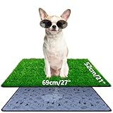 Alckijy 68x52 cm Hundeklo Hundetoilette Welpentoilette mit Kunstrasen, Hochdurchlässiger...