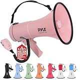 Pyle Megaphon mit Sirene & Mikrofon – 50W Lautsprecher, Aux-Eingang, tragbar, Ideal für...