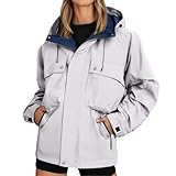 4 x Mäntel für Damen und Herren, Hardshell-Jacke, Mantel, Länge Übergröße, hellgrau, M