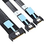 CY Cord PCI-E 5.0 Mini Cool Edge IO MCIO STR PCI-E 8i 74Pin Stecker auf Dual MCIO 38Pin Stecker...