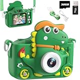Kinderkamera Dinosaurier, Kinder Kamera 2' Display 1080P, Selfie Digitalkamera Kinder mit 32GB,...
