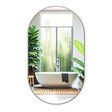 Ovaler Spiegel 58x100 cm Rahmenlos | Moderner Wandspiegel in großem Format | Minimalistische Optik...