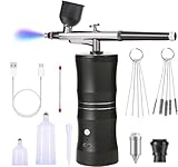 Airbrush Set mit Luftkompressor, verbesserte 7,4 V 34PSI Airbrush-Pistole, wiederaufladbar, tragbar,...