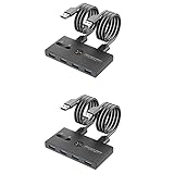 Youbones 2X USB 3.0 Switch 2 Im 4 Out KVM Docking Station Drucker Freigabe Geräte üBerwachungs...