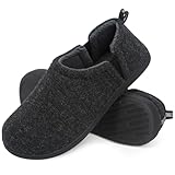 Snug Leaves Herren Fuzzy Wolle Filz Memory Foam Hausschuhe Anti-Rutsch warm Faux Sherpa Hausschuhe...