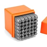 QWORK® 36-teiliges Schlagzahlen Set, 6mm Schlagbuchstaben A-Z, Zahlen 0-9, Symbol &, Metall...