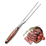 Fleischgabel,30cm Edelstahl-Fleischgabels mit Holzgriff,Fleischgabel Edelstahl,für...