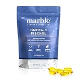 marble® Omega-3 Fischöl 2000 mg – Hochdosiert mit EPA & DHA in Triglycerid-Form – 90...