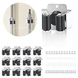 iuqiepo Besenhalterung Wand (12er Set), Gerätehalter, Edelstahl Gartengerätehalter, Werkzeughalter...