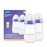 Lansinoh Babyflaschen mit NaturalWave Sauger Gr. M, 240 ml - Doppelpack - neues kompaktes Design...