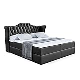 ALTDECOR Boxspringbett mit Multipocket-Matratze H4 (20 cm hoch) mit + PUR + Kokosmatte, Topper (5 cm...