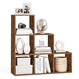 VASAGLE Bücherregal, Treppenregal, Trennwand, Aufbewahrungsmöbel, 6 Fächer, für Büro,...