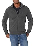 Amazon Essentials Herren Fleece-Jacke mit durchgehendem Reißverschluss, Dunkelgrau Meliert, L