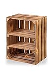 Neue Obstkisten mit Mittelbrett Holzkisten Weinkisten Apfelkisten Kommode Regal Geflammte 50x40x30...