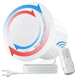 Hon&Guan 100mm Abluftventilator 2 Richtungen Ventilaton, Leiser Badlüfter mit Fernbedienung, 3...