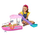 Barbie Traumboot Spielset, Rutsche und Schwimmzeug, 20+ Barbie-Zubehörteile, ohne Barbie-Puppe, als...