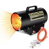 SWANEW Gasheizgebläse 10 kW Gas Heizgerät inkl Verbindungschlauch und Gasdruckregler 700mbar,...
