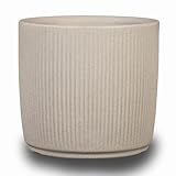 Scheurich Linetto 30, Pflanzgefäß/Blumentopf/Pflanzkübel, rund, Farbe: Sand, hergestellt mit...